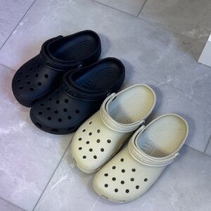 Crocs Black and Cream lot size 9